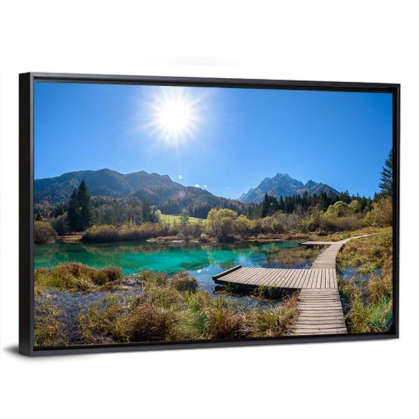 Zelenci Lake In Slovenia Panoramic Canvas Wall Art-1 Piece-36" x 12"-Tiaracle