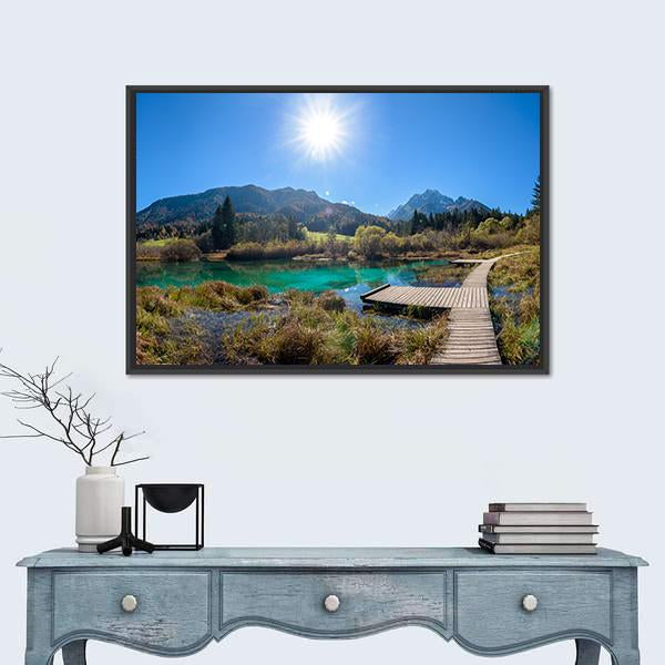 Zelenci Lake In Slovenia Panoramic Canvas Wall Art-1 Piece-36" x 12"-Tiaracle