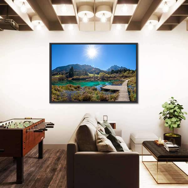 Zelenci Lake In Slovenia Panoramic Canvas Wall Art-1 Piece-36" x 12"-Tiaracle