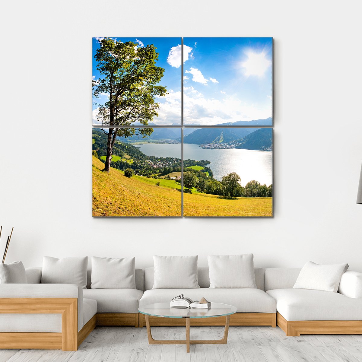 Zeller Lake In Salzburg Austria Canvas Wall Art-4 Square-Gallery Wrap-17" x 17"-Tiaracle