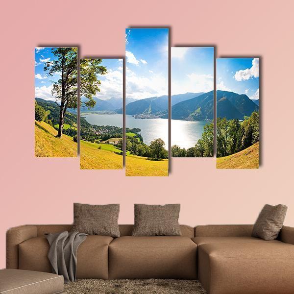 Zeller Lake In Salzburg Austria Canvas Wall Art-5 Pop-Gallery Wrap-47" x 32"-Tiaracle