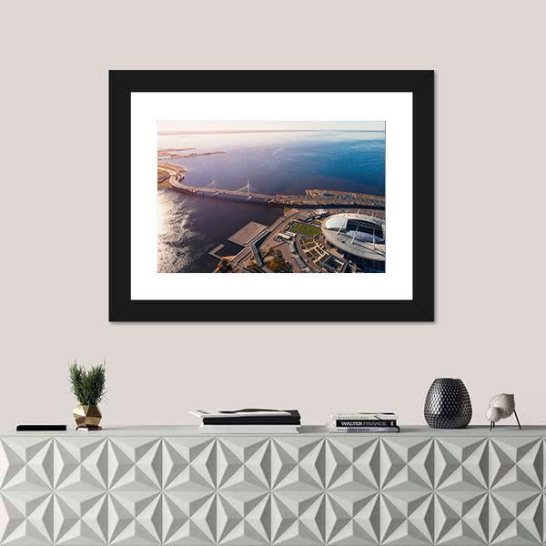 Zenit Arena In Russia Canvas Wall Art-1 Piece-Framed Print-20" x 16"-Tiaracle