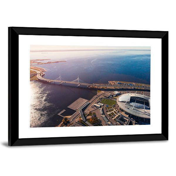 Zenit Arena In Russia Canvas Wall Art-3 Horizontal-Gallery Wrap-25" x 16"-Tiaracle