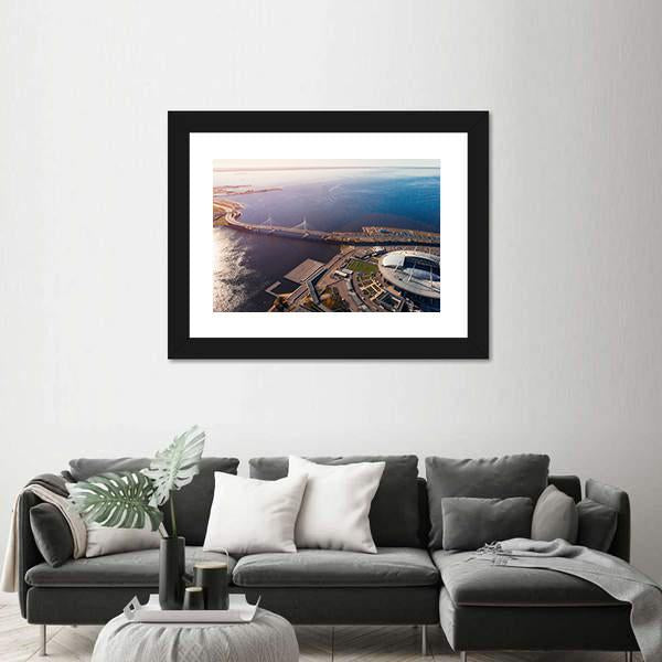 Zenit Arena In Russia Canvas Wall Art-3 Horizontal-Gallery Wrap-25" x 16"-Tiaracle
