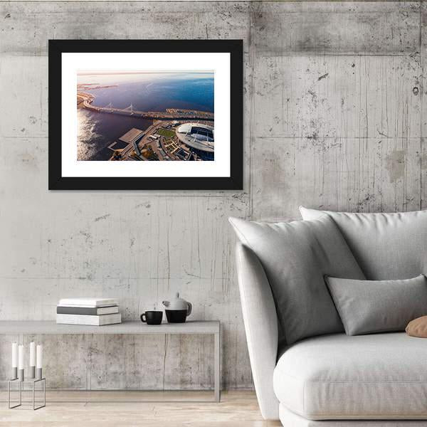 Zenit Arena In Russia Canvas Wall Art-3 Horizontal-Gallery Wrap-25" x 16"-Tiaracle