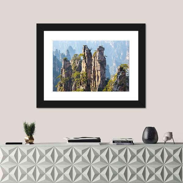 Zhangjiajie Forest Park In Wulingyuan China Canvas Wall Art-1 Piece-Framed Print-20" x 16"-Tiaracle
