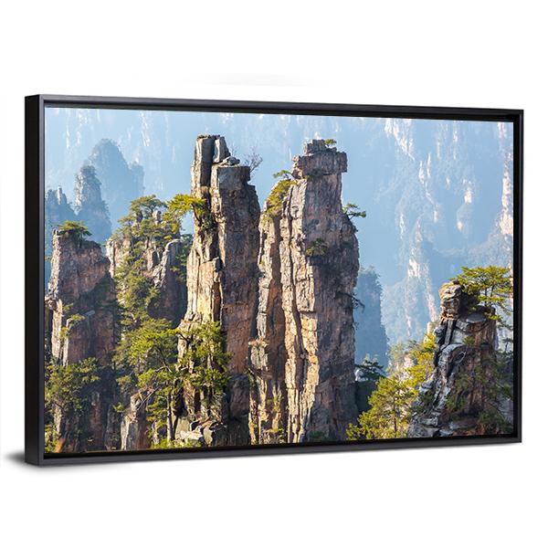 Zhangjiajie Forest Park In Wulingyuan China Canvas Wall Art-3 Horizontal-Gallery Wrap-25" x 16"-Tiaracle