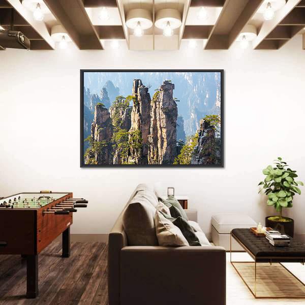 Zhangjiajie Forest Park In Wulingyuan China Canvas Wall Art-3 Horizontal-Gallery Wrap-25" x 16"-Tiaracle