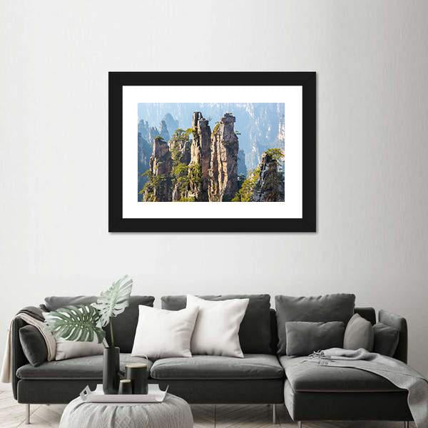 Zhangjiajie Forest Park In Wulingyuan China Canvas Wall Art-3 Horizontal-Gallery Wrap-25" x 16"-Tiaracle