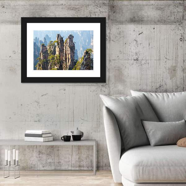 Zhangjiajie Forest Park In Wulingyuan China Canvas Wall Art-3 Horizontal-Gallery Wrap-25" x 16"-Tiaracle