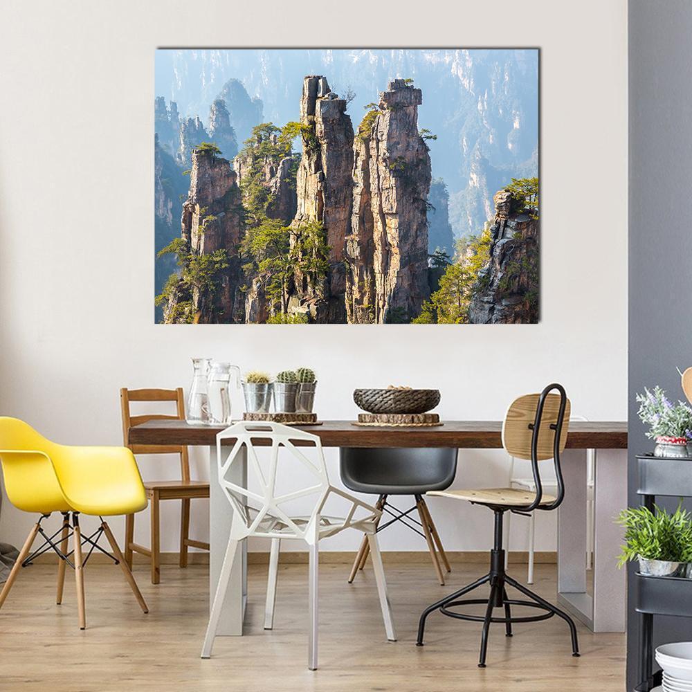 Zhangjiajie Forest Park In Wulingyuan China Canvas Wall Art-1 Piece-Gallery Wrap-48" x 32"-Tiaracle