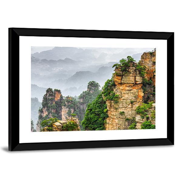 Zhangjiajie National Forest Park Canvas Wall Art-3 Horizontal-Gallery Wrap-25" x 16"-Tiaracle