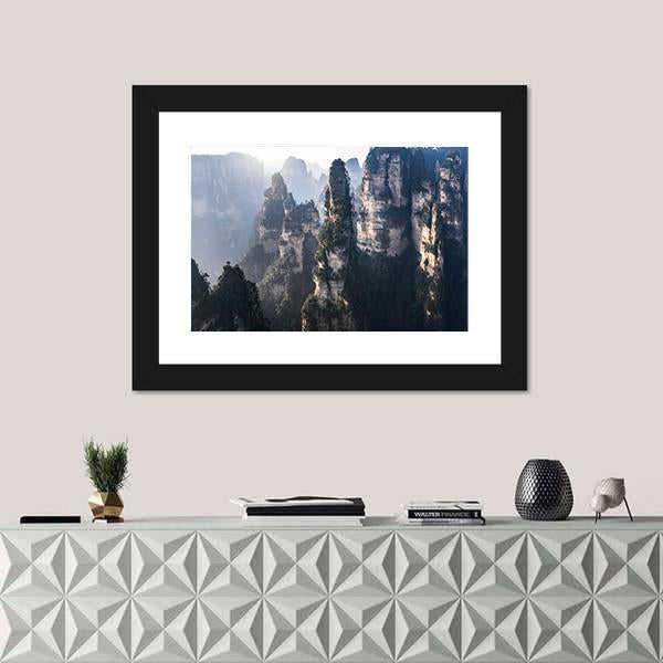 Zhangjiajie National Forest Park In China Canvas Wall Art-1 Piece-Framed Print-20" x 16"-Tiaracle