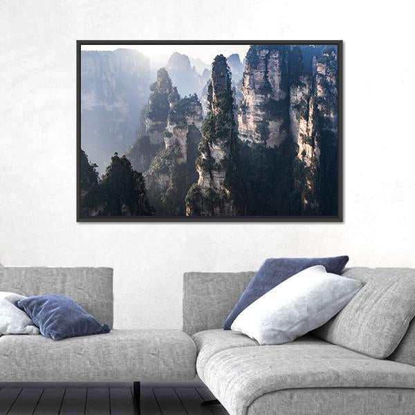 Zhangjiajie National Forest Park In China Canvas Wall Art-3 Horizontal-Gallery Wrap-25" x 16"-Tiaracle