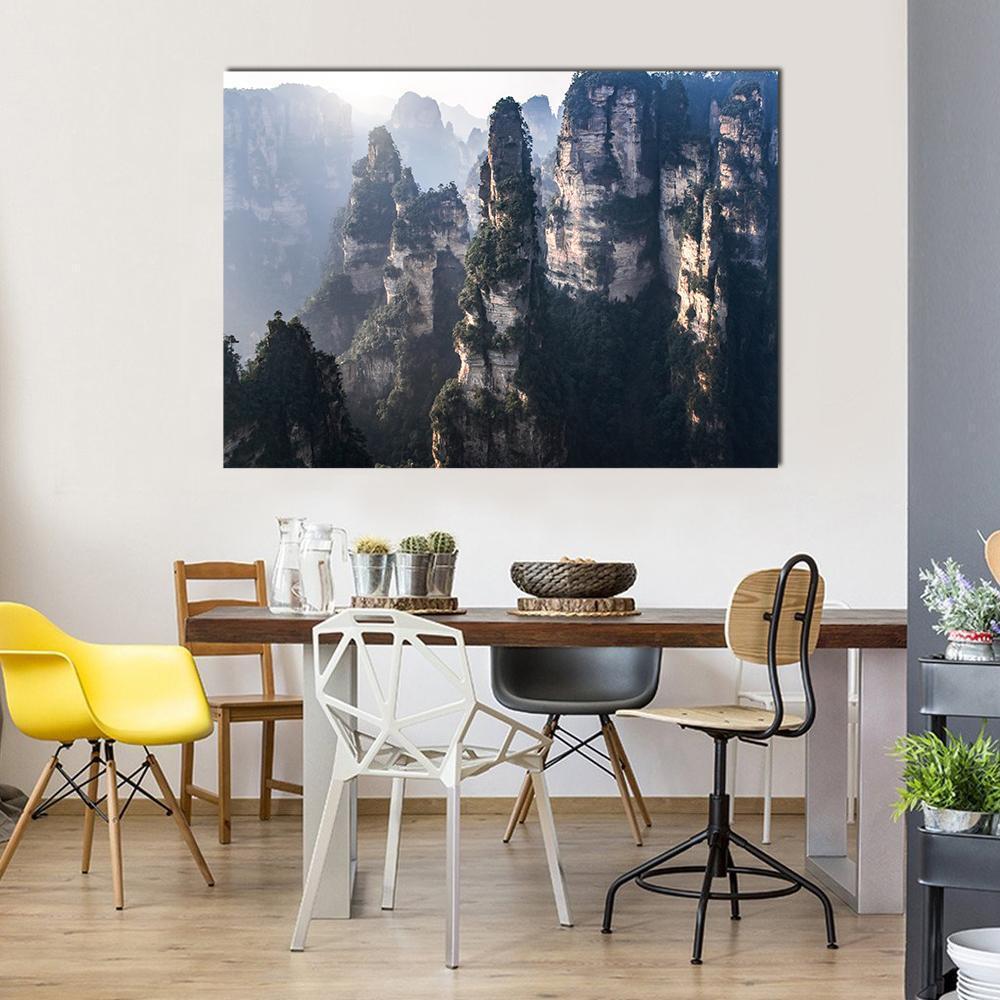 Zhangjiajie National Forest Park In China Canvas Wall Art-1 Piece-Gallery Wrap-48" x 32"-Tiaracle