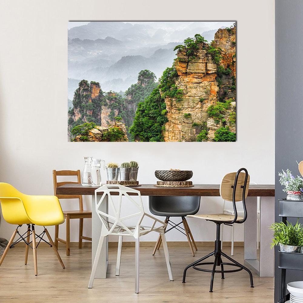 Zhangjiajie National Forest Park Canvas Wall Art-1 Piece-Gallery Wrap-48" x 32"-Tiaracle