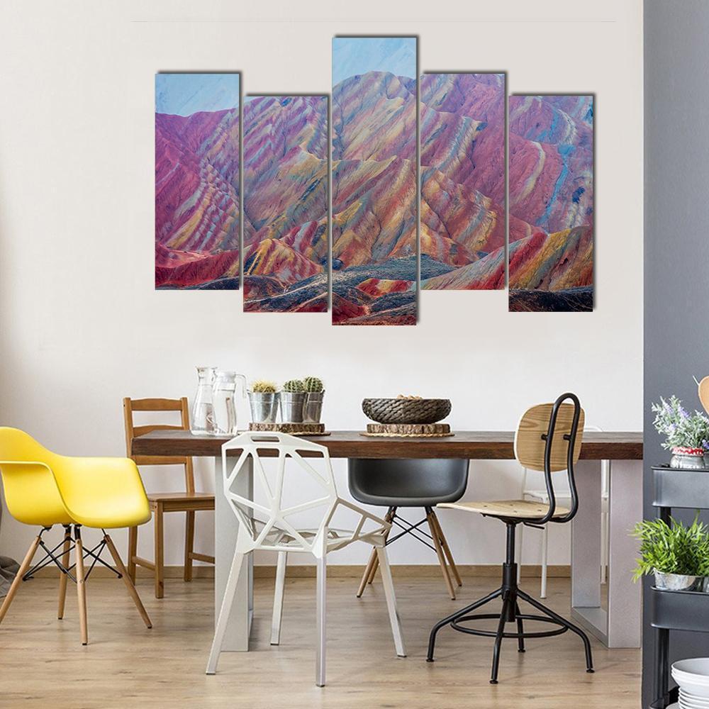 Zhangye National Geopark Canvas Wall Art-5 Pop-Gallery Wrap-47" x 32"-Tiaracle