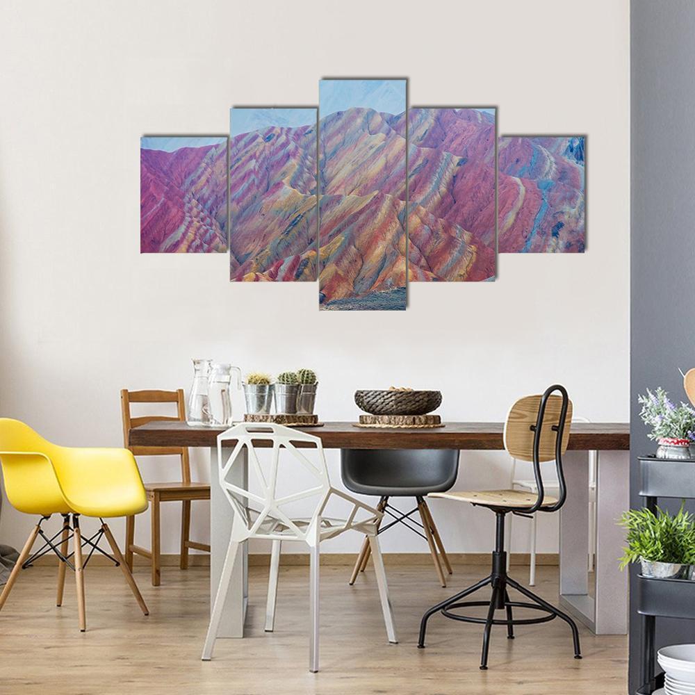 Zhangye National Geopark Canvas Wall Art-5 Star-Gallery Wrap-62" x 32"-Tiaracle