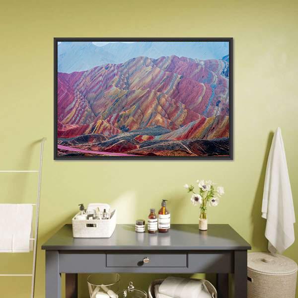 Zhangye National Geopark Canvas Wall Art-3 Horizontal-Gallery Wrap-25" x 16"-Tiaracle