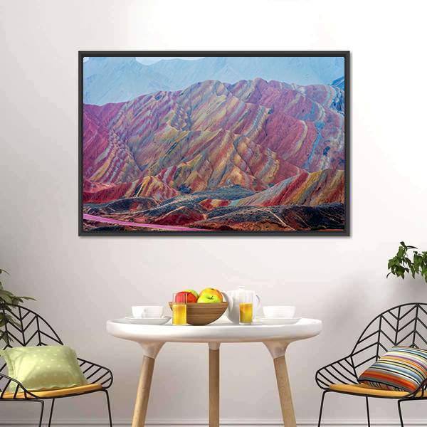 Zhangye National Geopark Canvas Wall Art-1 Piece-Floating Frame-24" x 16"-Tiaracle