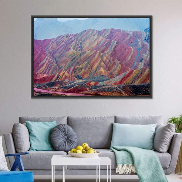 Zhangye National Geopark Canvas Wall Art-3 Horizontal-Gallery Wrap-25" x 16"-Tiaracle
