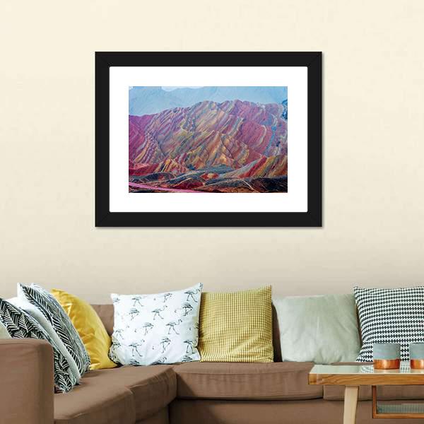 Zhangye National Geopark Canvas Wall Art-1 Piece-Framed Print-20" x 16"-Tiaracle