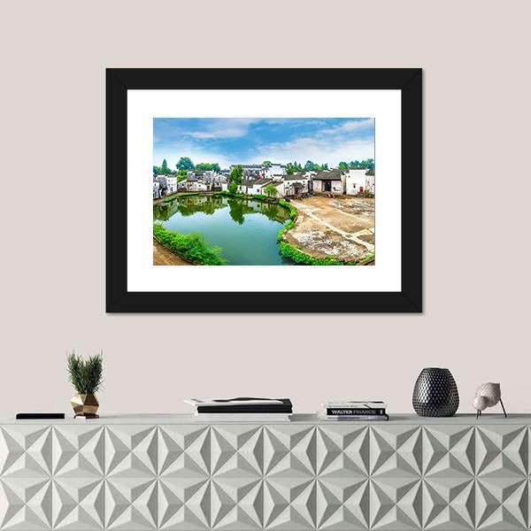 Zhuge Bagua Village Scenic Area Canvas Wall Art-1 Piece-Framed Print-20" x 16"-Tiaracle