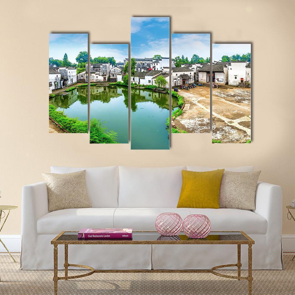 Zhuge Bagua Village Scenic Area Canvas Wall Art-5 Pop-Gallery Wrap-47" x 32"-Tiaracle