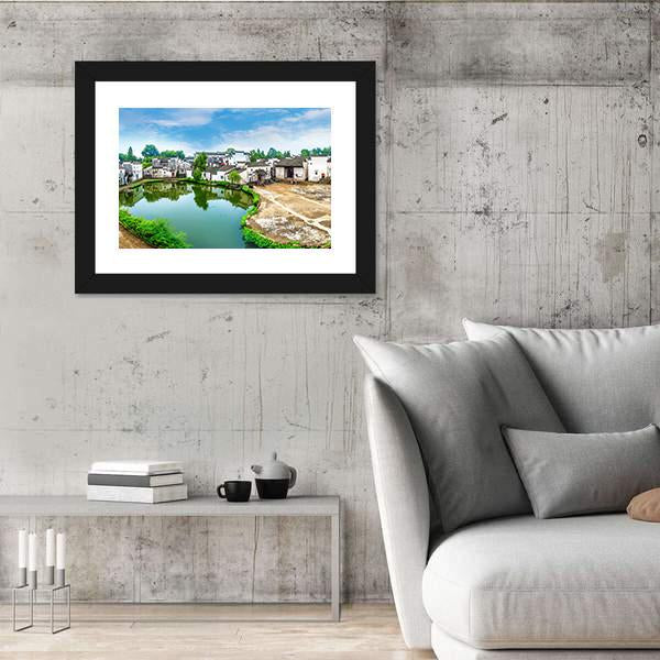 Zhuge Bagua Village Scenic Area Panoramic Canvas Wall Art-1 Piece-36" x 12"-Tiaracle