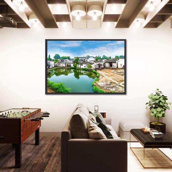 Zhuge Bagua Village Scenic Area Panoramic Canvas Wall Art-1 Piece-36" x 12"-Tiaracle