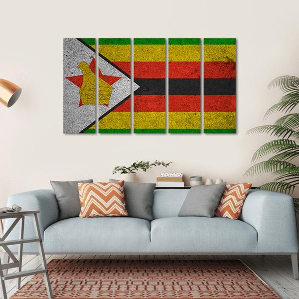 Zimbabwe Flag Canvas Wall Art-5 Horizontal-Gallery Wrap-22" x 12"-Tiaracle