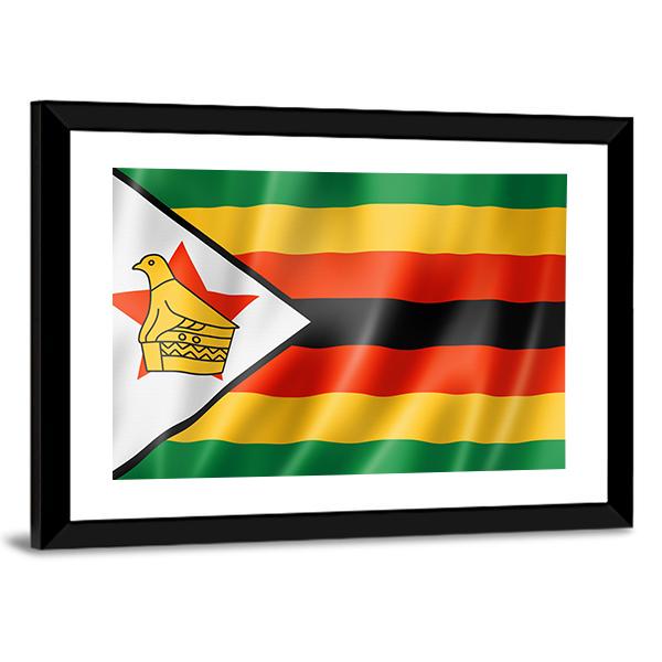 Zimbabwe Flag Canvas Wall Art-5 Horizontal-Gallery Wrap-22" x 12"-Tiaracle