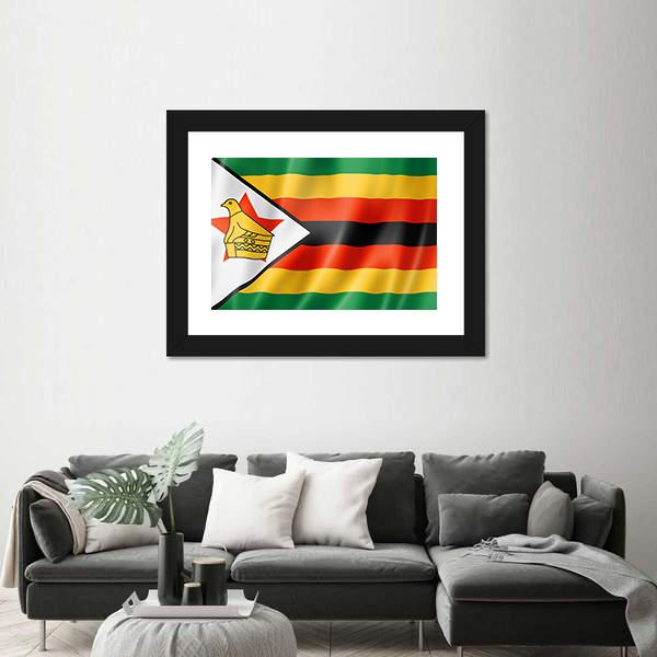 Zimbabwe Flag Canvas Wall Art-5 Horizontal-Gallery Wrap-22" x 12"-Tiaracle