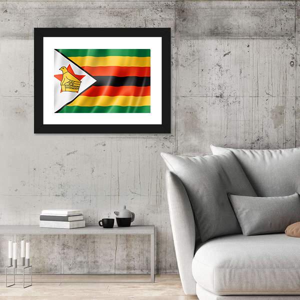 Zimbabwe Flag Canvas Wall Art-5 Horizontal-Gallery Wrap-22" x 12"-Tiaracle