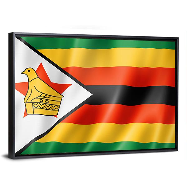 Zimbabwe Flag Canvas Wall Art-5 Horizontal-Gallery Wrap-22" x 12"-Tiaracle