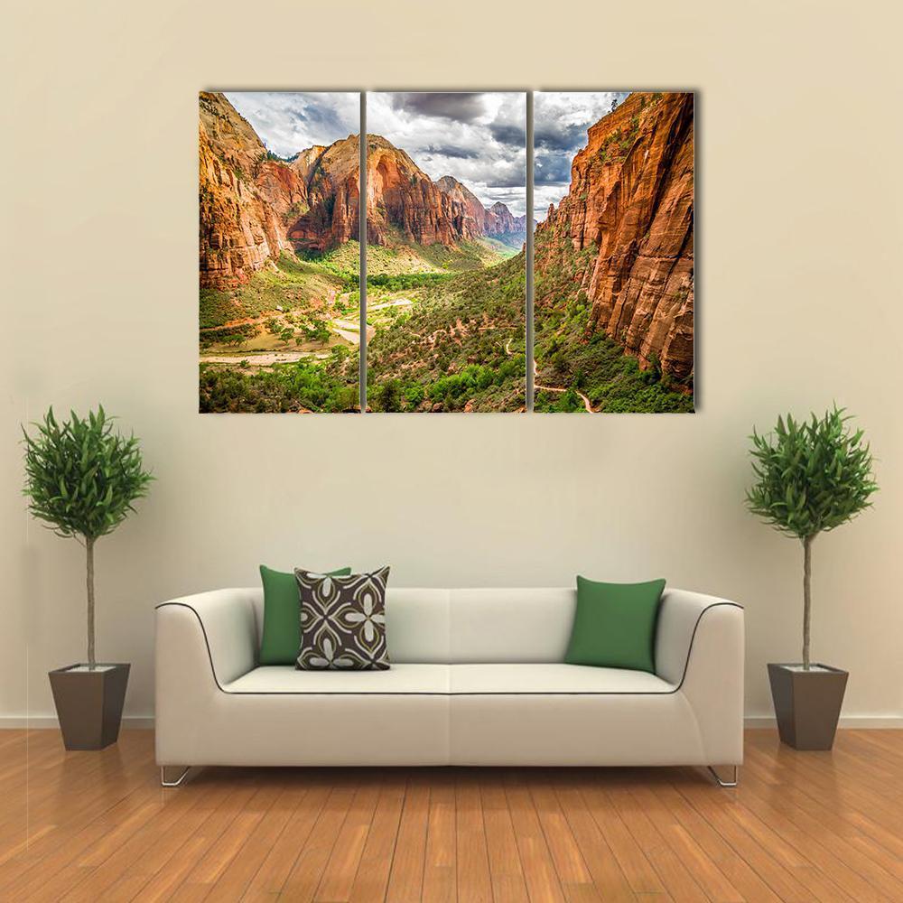 Zion National Park Canvas Wall Art-3 Horizontal-Gallery Wrap-37" x 24"-Tiaracle