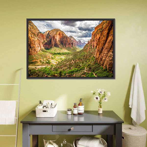 Zion National Park Canvas Wall Art-3 Horizontal-Gallery Wrap-25" x 16"-Tiaracle