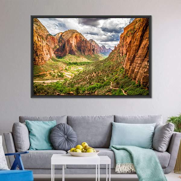 Zion National Park Canvas Wall Art-3 Horizontal-Gallery Wrap-25" x 16"-Tiaracle