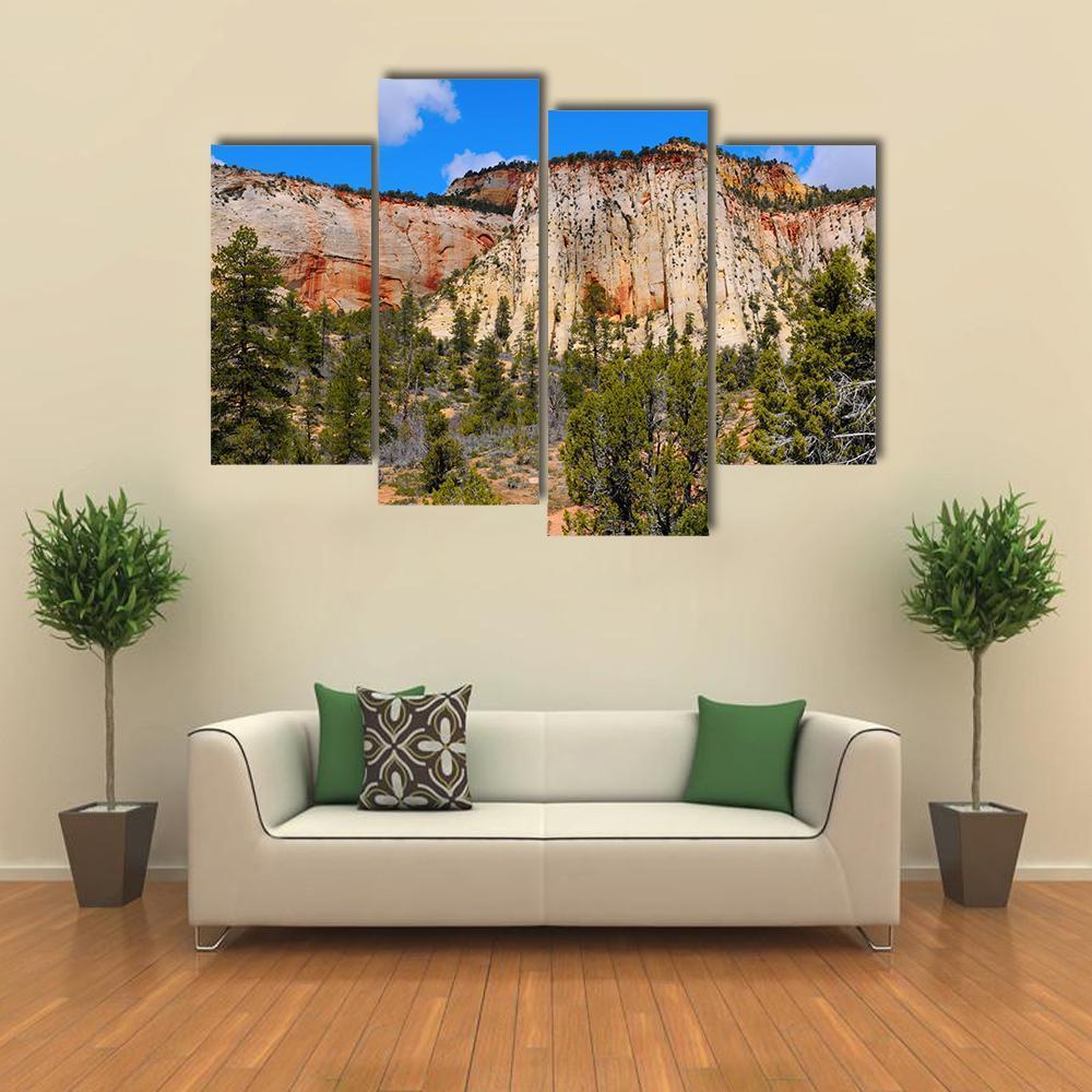 Zion National Park US Canvas Wall Art-4 Pop-Gallery Wrap-50" x 32"-Tiaracle
