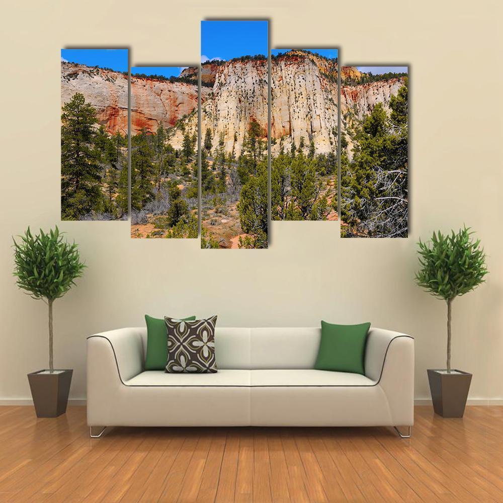 Zion National Park US Canvas Wall Art-5 Pop-Gallery Wrap-47" x 32"-Tiaracle