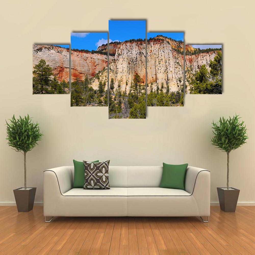 Zion National Park US Canvas Wall Art-5 Star-Gallery Wrap-62" x 32"-Tiaracle