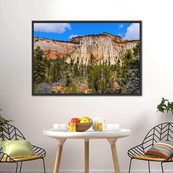Zion National Park US Canvas Wall Art-1 Piece-Floating Frame-24" x 16"-Tiaracle