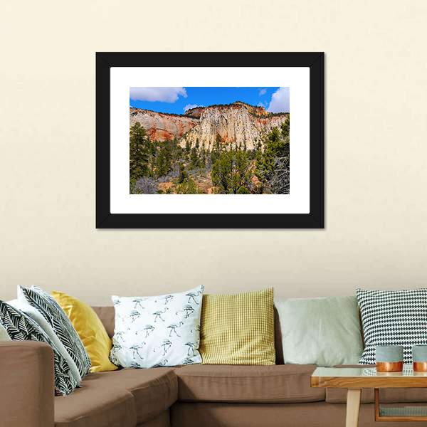 Zion National Park US Canvas Wall Art-1 Piece-Framed Print-20" x 16"-Tiaracle