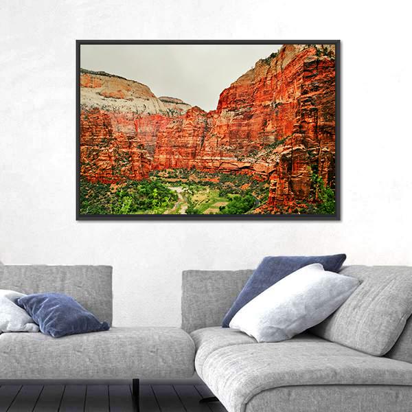 Zion National Park Utah Canvas Wall Art-3 Horizontal-Gallery Wrap-25" x 16"-Tiaracle