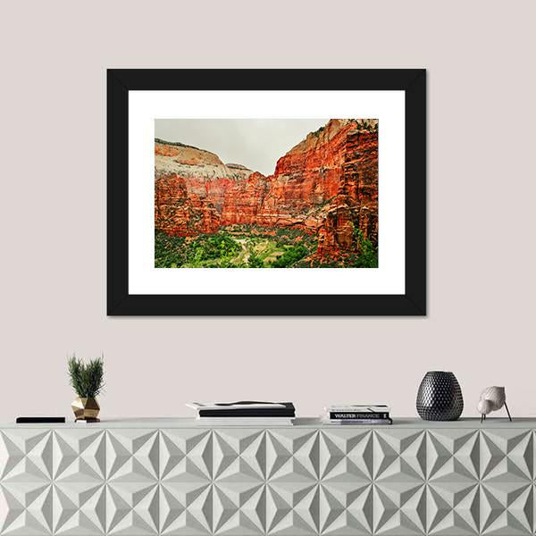 Zion National Park Utah Canvas Wall Art-1 Piece-Framed Print-20" x 16"-Tiaracle