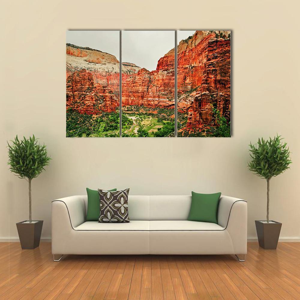 Zion National Park Utah Canvas Wall Art-3 Horizontal-Gallery Wrap-37" x 24"-Tiaracle