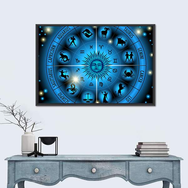 Zodiac Signs Vertical Canvas Wall Art-3 Vertical-Gallery Wrap-12" x 25"-Tiaracle