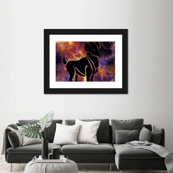 Zodiac Symbol Of Aries Canvas Wall Art-5 Horizontal-Gallery Wrap-22" x 12"-Tiaracle