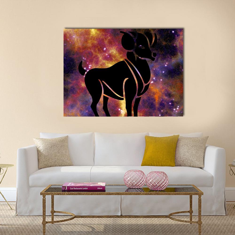 Zodiac Symbol Of Aries Canvas Wall Art-1 Piece-Gallery Wrap-36" x 24"-Tiaracle