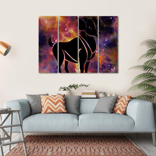 Zodiac Symbol Of Aries Canvas Wall Art-4 Horizontal-Gallery Wrap-34" x 24"-Tiaracle